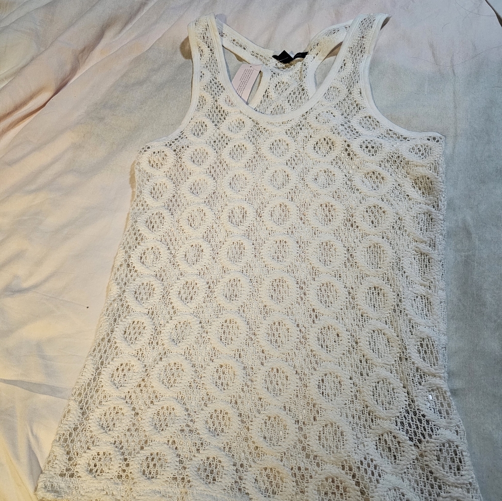 White cover-up tank